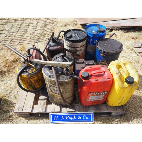 108 - Pallet of grease and oil dispensers