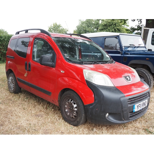 3034 - Peugeot Bipper Tepee Hdi van, 1248cc. MOT until 05.11.26. Showing 100,892 miles. Reg. YF11 RNO. V5 a... 