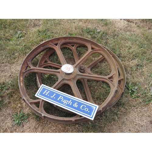 755 - Iron wheels 3ft dia.