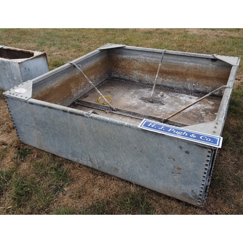 757 - Galvanised riveted trough 6 x 6ft