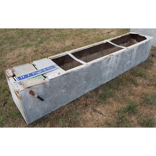 758 - Galvanised riveted trough 8ft