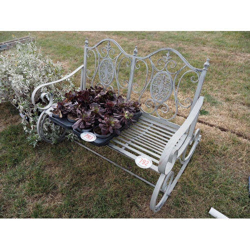 792 - Metal rocking garden bench