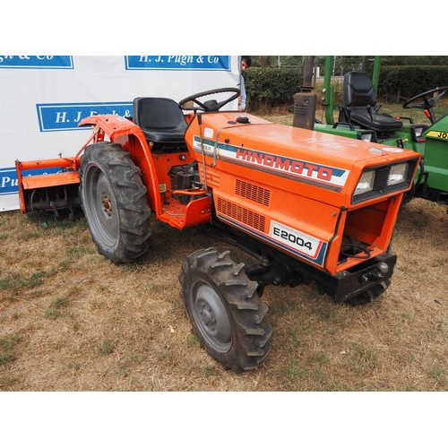 2026 - Hinomoto E2004 4wd compact tractor. C/w Hinomoto tiller