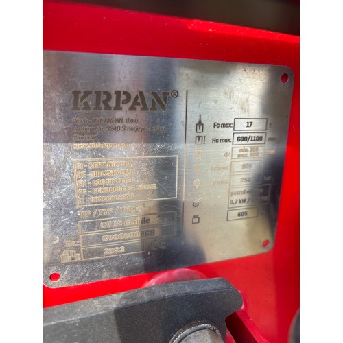 2037 - KRPAN hydraulic log splitter fitted to a single axle trailer with Honda GX390 petrol engine. 2023