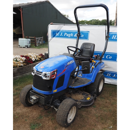 14 - Iseki TXGS24 compact tractor, with deck and roll bar. Showing 310 hours. Key in office