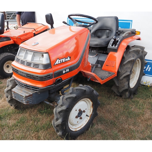 15 - Kubota aste Pal A-14 compact tractor. Key in office