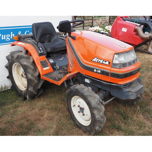 15 - Kubota aste Pal A-14 compact tractor. Key in office