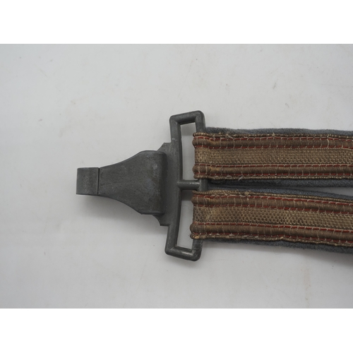 30 - WW2 German Officers Dagger Hangers. Fabric straps with oval metal buckles & decorative clips.