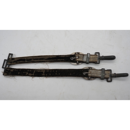 34 - WW2 German Army Officers Dagger Hangers. Pair of velvet backed brocade hanging straps for a German A... 