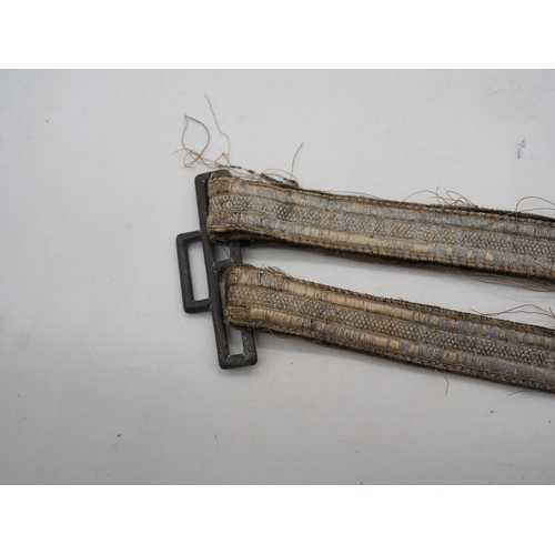 34 - WW2 German Army Officers Dagger Hangers. Pair of velvet backed brocade hanging straps for a German A... 