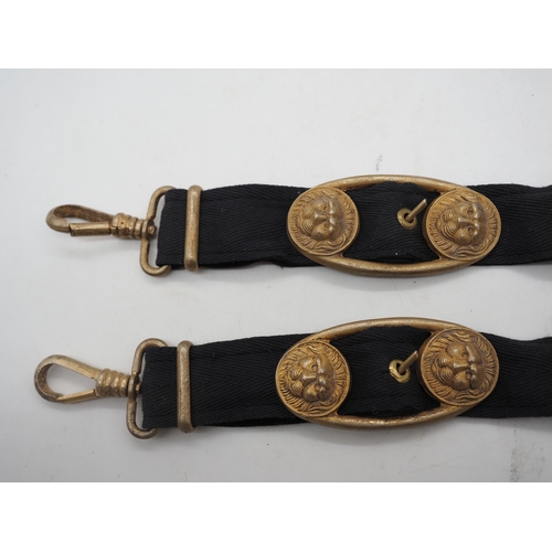 35 - WW2 German Army Officers Dagger Hangers. Pair of velvet backed brocade hanging straps for a German A... 