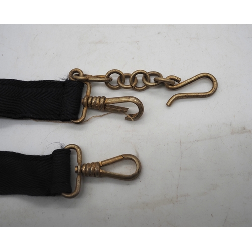 35 - WW2 German Army Officers Dagger Hangers. Pair of velvet backed brocade hanging straps for a German A... 