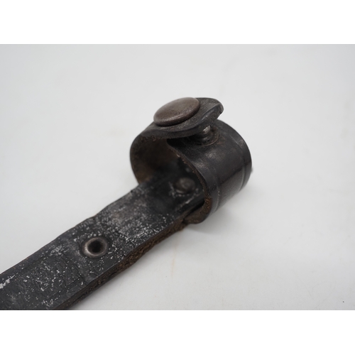 44 - German Hitler Youth Knife. With a black chequered textured grip featuring the diamond Swastika emble... 