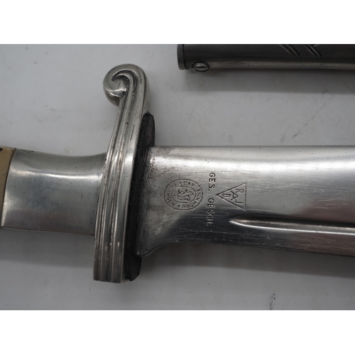 50 - Third Reich Reichsarbeitsdienst Labour Service Enlisted Ranks Hewer Dagger. With brushed aluminium e... 