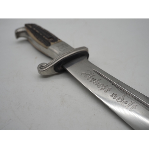 50 - Third Reich Reichsarbeitsdienst Labour Service Enlisted Ranks Hewer Dagger. With brushed aluminium e... 