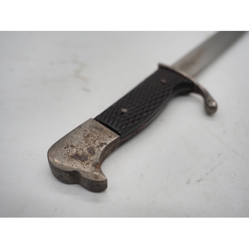 52 - German K98 Dress Bayonet. With black chequered textured grip complete with metal scabbard, fine sing... 