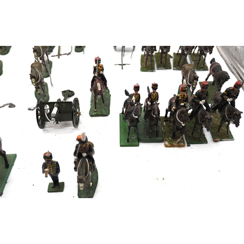 2 - W. Britains sets of hand painted metal toy soldiers on horse back featuring the royal horse artiller... 