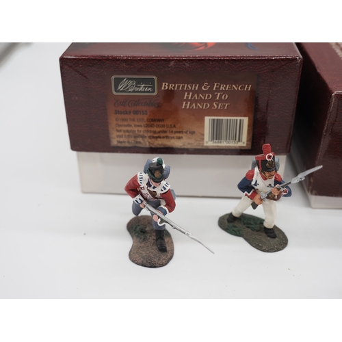 4 - W Britain hand painted toy soldier sets featuring Napoleonic-era. To include sets 00149 british cold... 