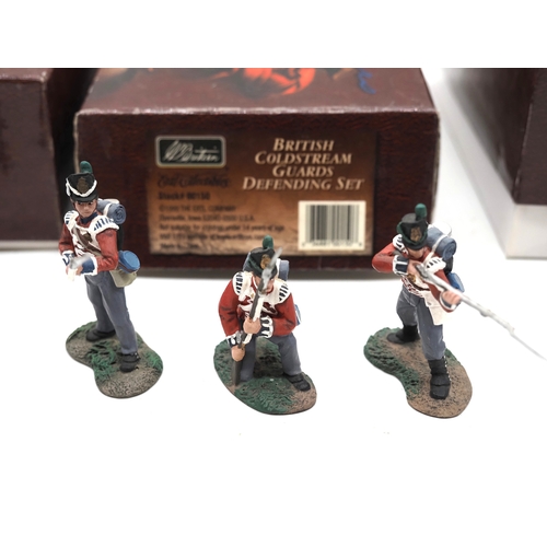 4 - W Britain hand painted toy soldier sets featuring Napoleonic-era. To include sets 00149 british cold... 