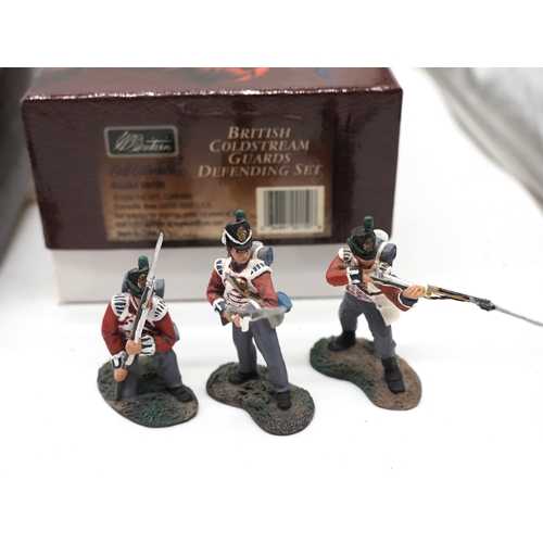 4 - W Britain hand painted toy soldier sets featuring Napoleonic-era. To include sets 00149 british cold... 