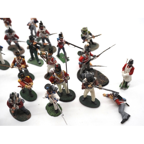6 - Quantity of hand painted toy soldiers. To include British infantrymen, redcoats, 95th rifles riflema... 