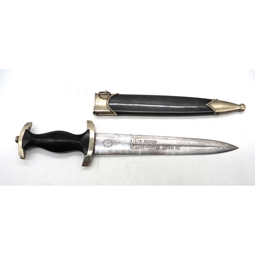 9 - Third Reich SS Dress Dagger. Schutzstaffel Model 33 SS enlisted mans dagger to include eagle & ename... 