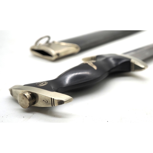 9 - Third Reich SS Dress Dagger. Schutzstaffel Model 33 SS enlisted mans dagger to include eagle & ename... 