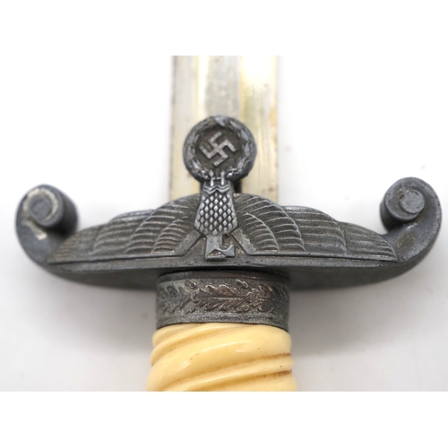 11 - WW2 German Army Officers Dagger. With hanging straps by Ernst Pack & Sohne Waffenfabrik. Late war pe... 