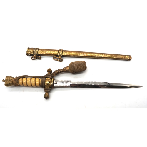 17 - WW2 German Kriegsmarine Imperial Conversion Naval Officers Dress Dagger. Attributed to Wilhem Bottch... 