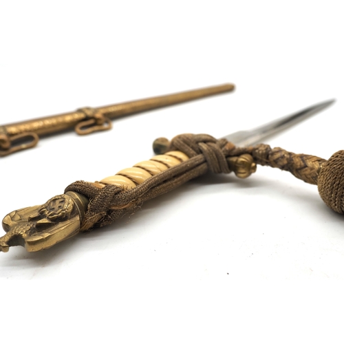 17 - WW2 German Kriegsmarine Imperial Conversion Naval Officers Dress Dagger. Attributed to Wilhem Bottch... 
