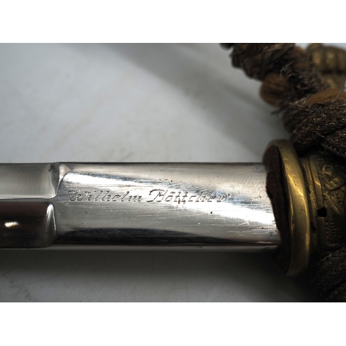 17 - WW2 German Kriegsmarine Imperial Conversion Naval Officers Dress Dagger. Attributed to Wilhem Bottch... 