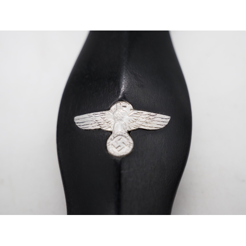 20 - Third Reich SS Dress Dagger. With ebony grip and aluminium eagle and enamel SS rune insignia. Double... 