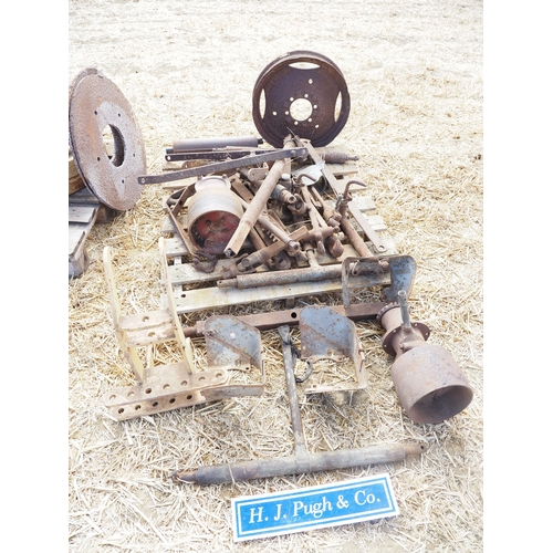29 - Ferguson spares to include stays, hitch, hooks etc
