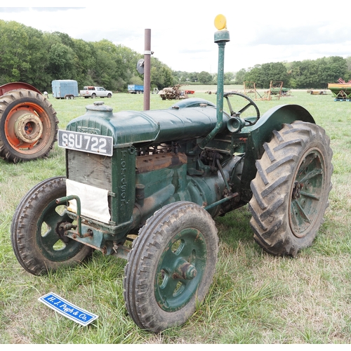Fordson Standard tractor. Good front and rear tyres. Runs. Fitted with high speed SR75 11-1 ratio gearbox
