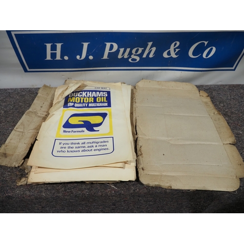 10 - Large quantity of Duckhams Motor Oil paper car mats - 100 plus