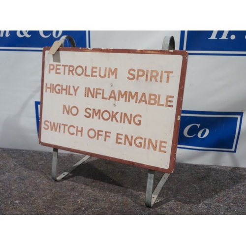 36 - Petroleum Spirit Highly Inflammable sign on stand 30