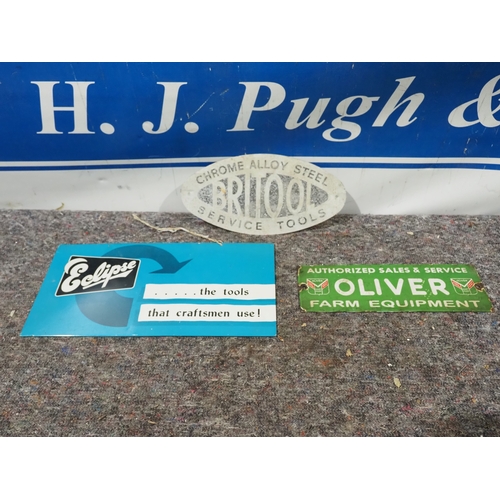 7 - Aluminium, tin and enamel sign - Britool, Eclipse and Oliver