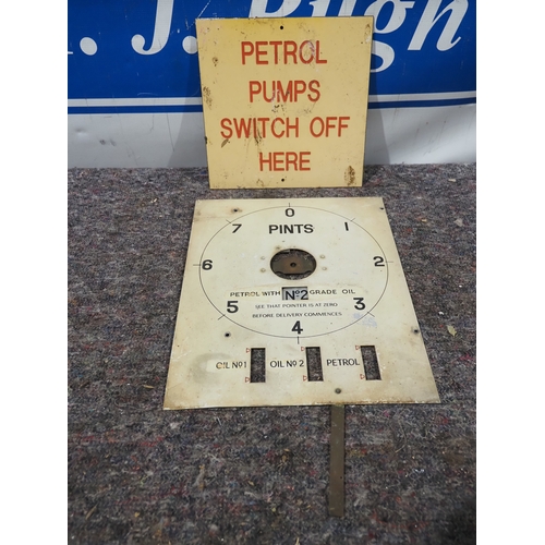 8 - Tin sign and petrol pump face