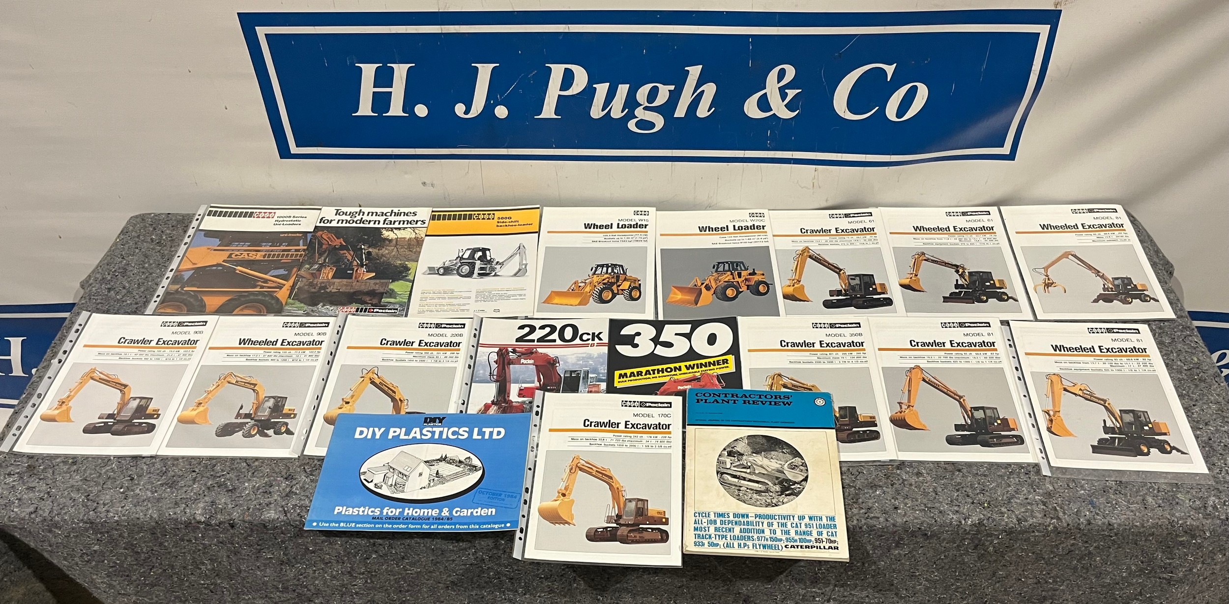 Plant machinery specification sheets to include Case and Case Poclain