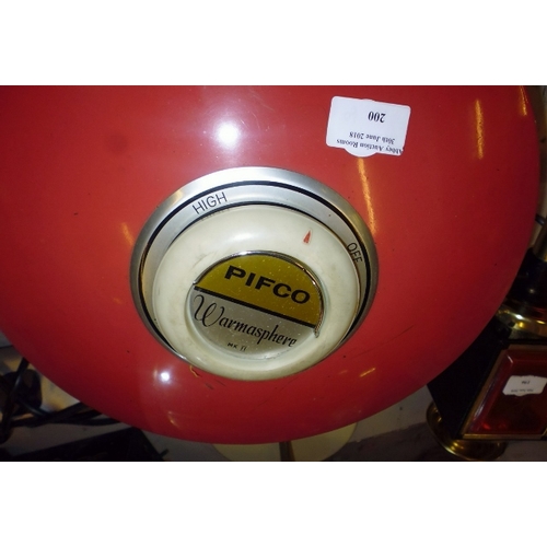 200 - Pifco Retro Warm Sphere Electric Heater In Working Order