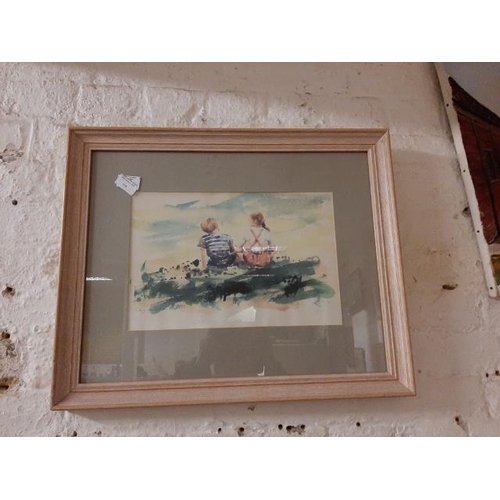 116 - Framed Print Called Sitting Amongst The Clovers