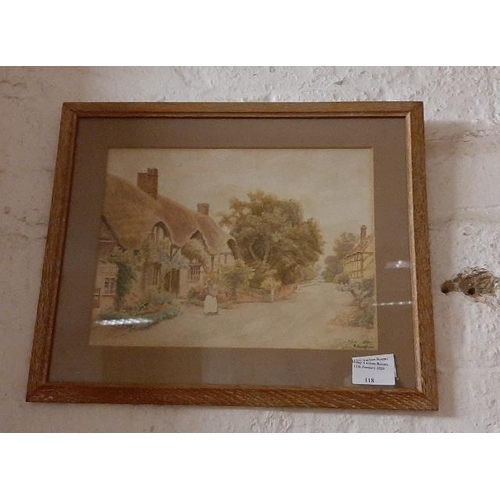 118 - Framed Watercolour Of A Cottage Scene