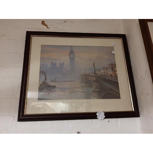 103 - Framed London Westminster Bridge Scene