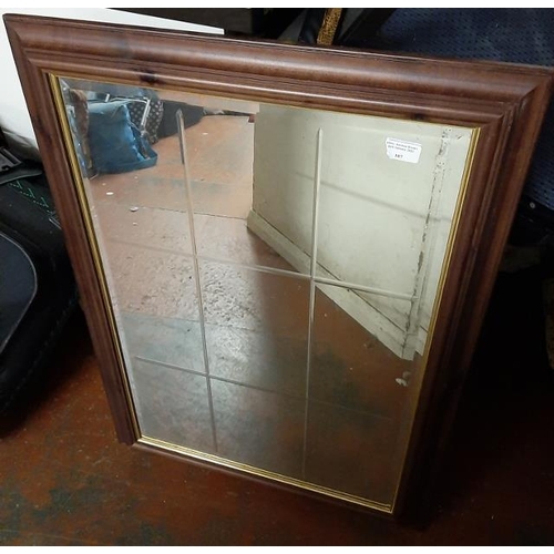 107 - Wooden Framed Bevel Edged Mirror