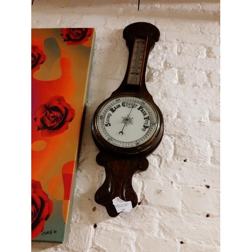 126 - Turn Of The Century Decorative Wall Barometer