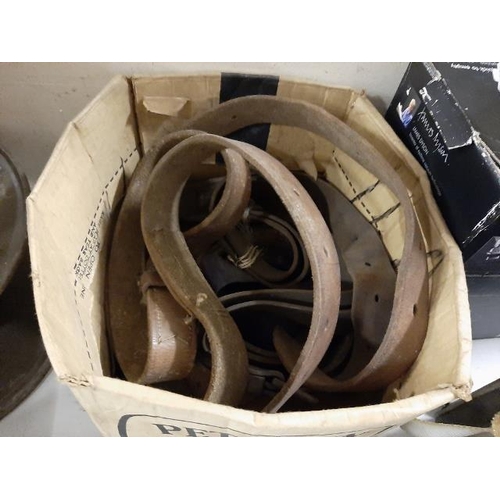 148 - Box Of Vintage Luggage Belts