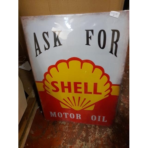 15 - Tin Plate Ask For Shell Sign