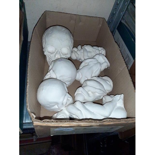 210 - Box Of Skull Heads For Painting