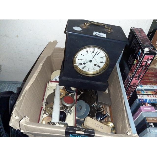 216 - Box Of Clock Parts Plus A Clock