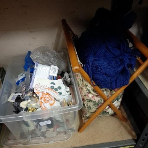 26 - Box Of Sewing Items Plus Wool